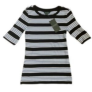 Ralph Lauren Black and Blue Striped Top